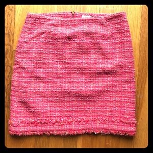 Pink Twill Pencil Skirt